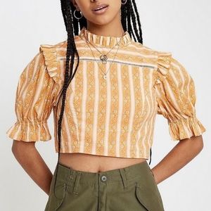 Urban Outfitters Prairie Ruffle Crop Top